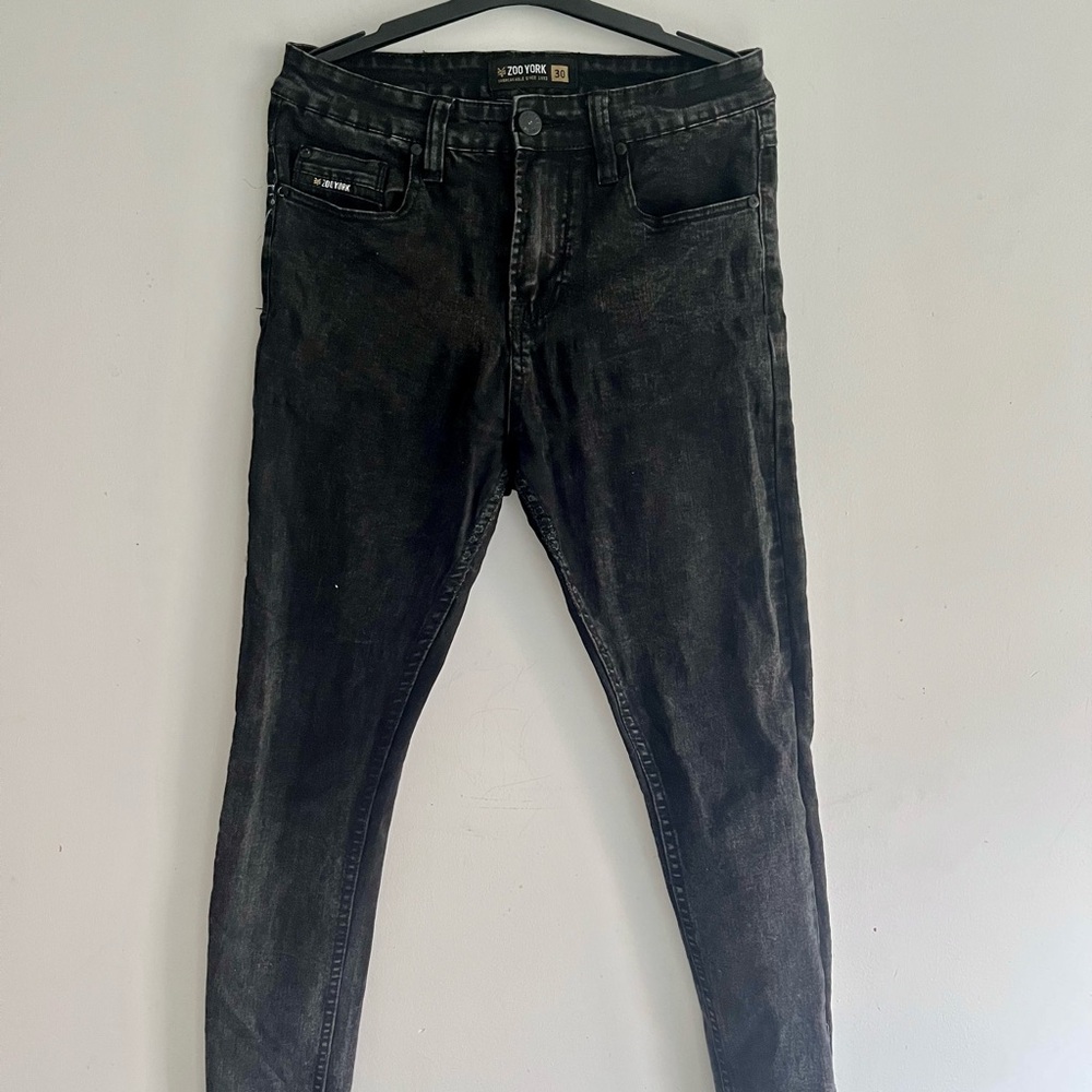 Zoo York Stretch Skinniest Black Wash Jeans Size 30 Women's Skinny Fit Denim